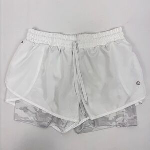 RBX White 2-in-1 Athletic Running Shorts Built-In Liner Women’s M